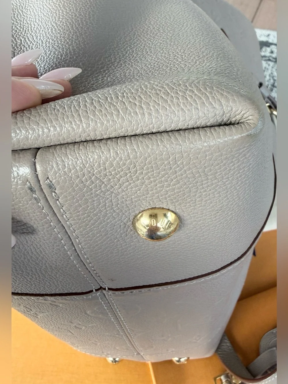 Louis Vuitton Melie Hobo Galet Monogram Empreinte Leather Shoulder Crossbody